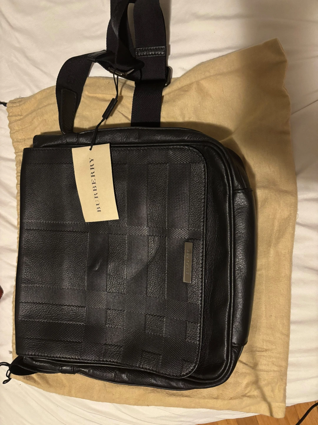 Burberry Black Leather Messenger Bag - photo 2