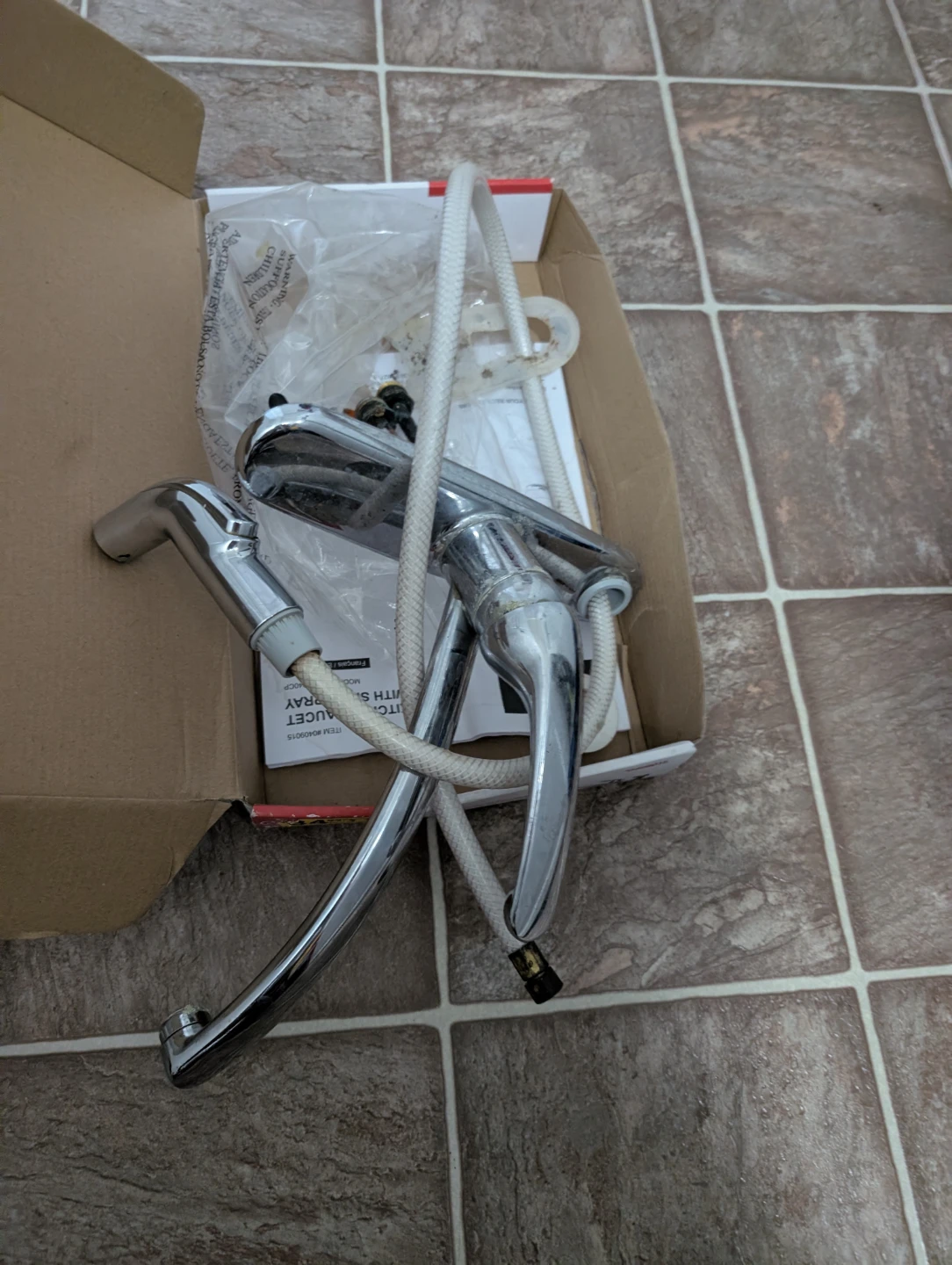 Chrome Kitchen Faucet with Side Spray