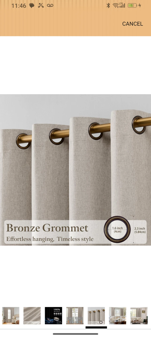 TWO DRAPES W50xL96 Inch Long Blackout Linen Curtains - photo 2