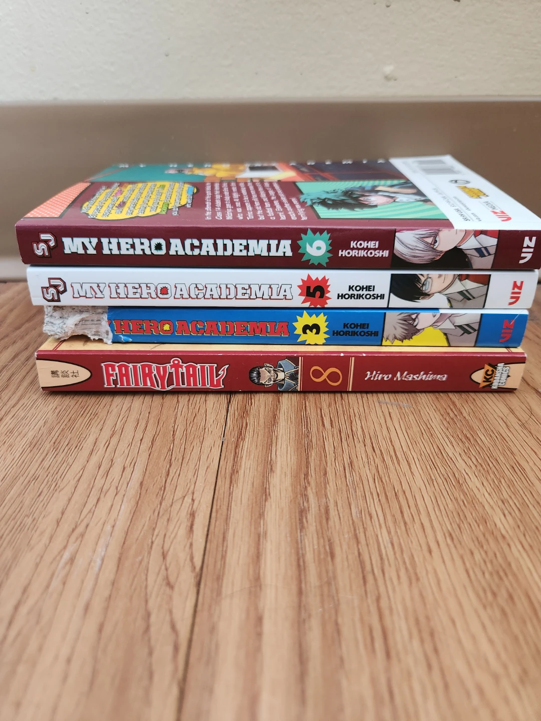 My Hero Academia Volumes 3, 5, 6 & Fairy Tail Volume 8 Manga