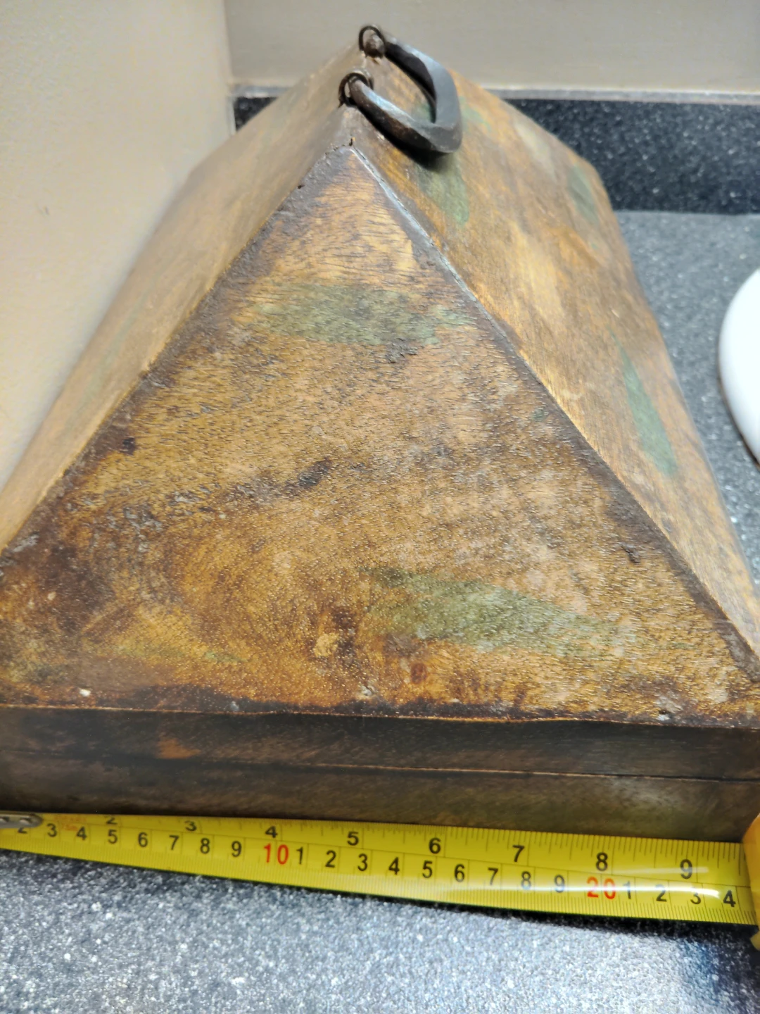Vintage / Antique Wooden Slanted Storage Box - photo 5