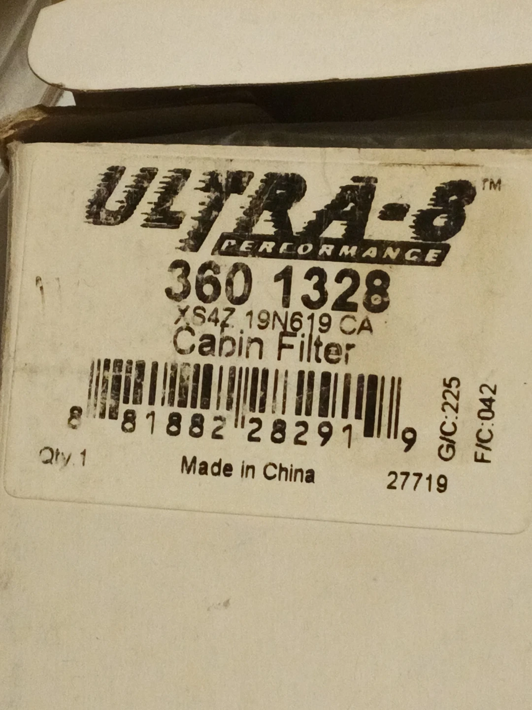 Air cabin filter 2002 ford focus
