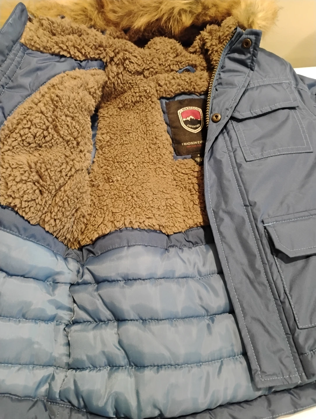 1 Madison Expedition Blue Lined Parka Jacket - photo 4