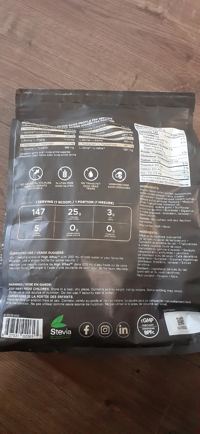 Revolution Nutrition High Whey Protein Iced Cappuccino 2.7 KG - photo 2