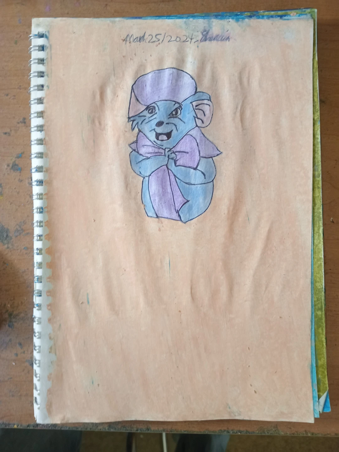PURPLE-BLUE RAT DRAWING BY CUSTOM ARTIST SHERWIN