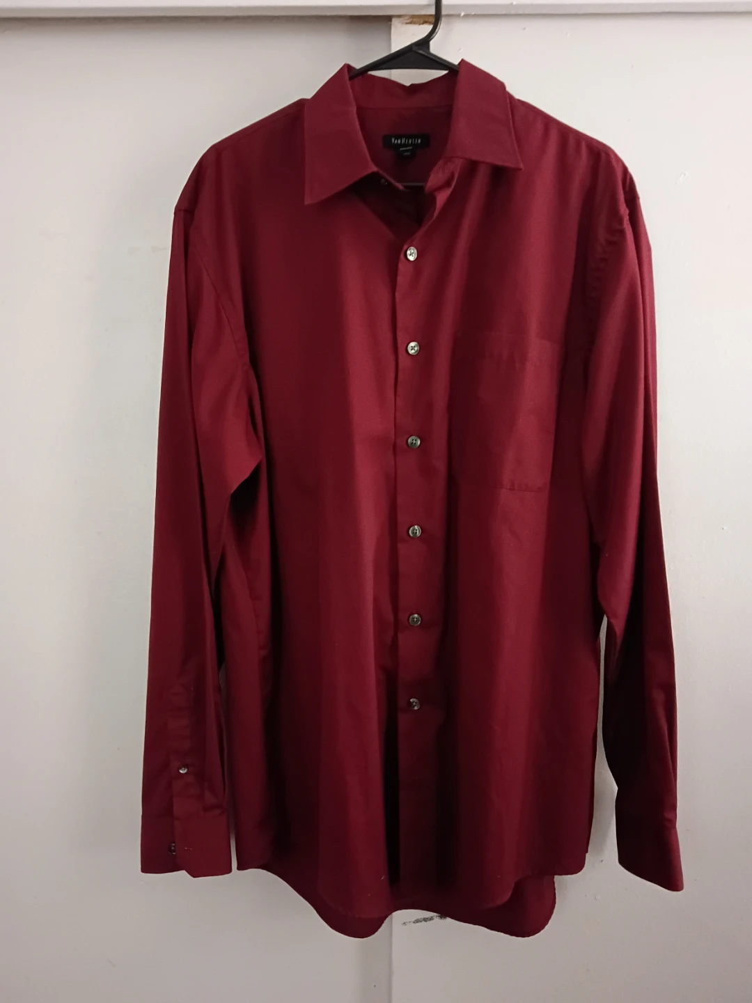 Van Heusen Burgundy Long Sleeve Dress Shirt - photo 2