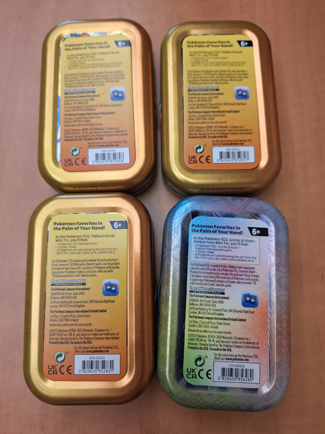 Empty  Pokemon Trading Card Tins (set of 4 tins) - photo 2