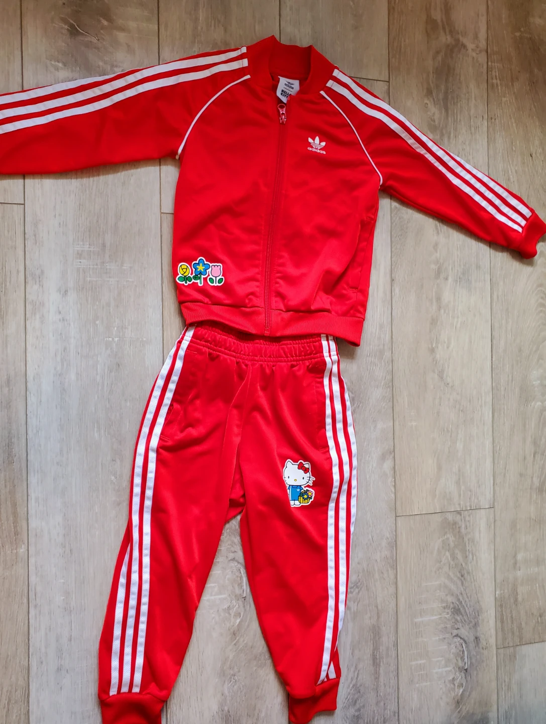 Kids Adidas Hello Kitty Tracksuit Set - Red