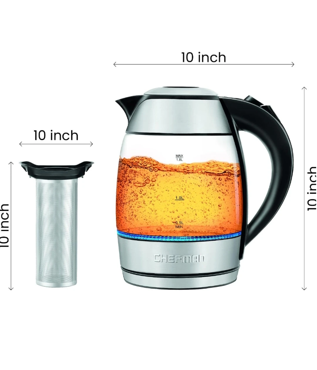 Chefman Easy-Steep 1.8L Glass Kettle - photo 2