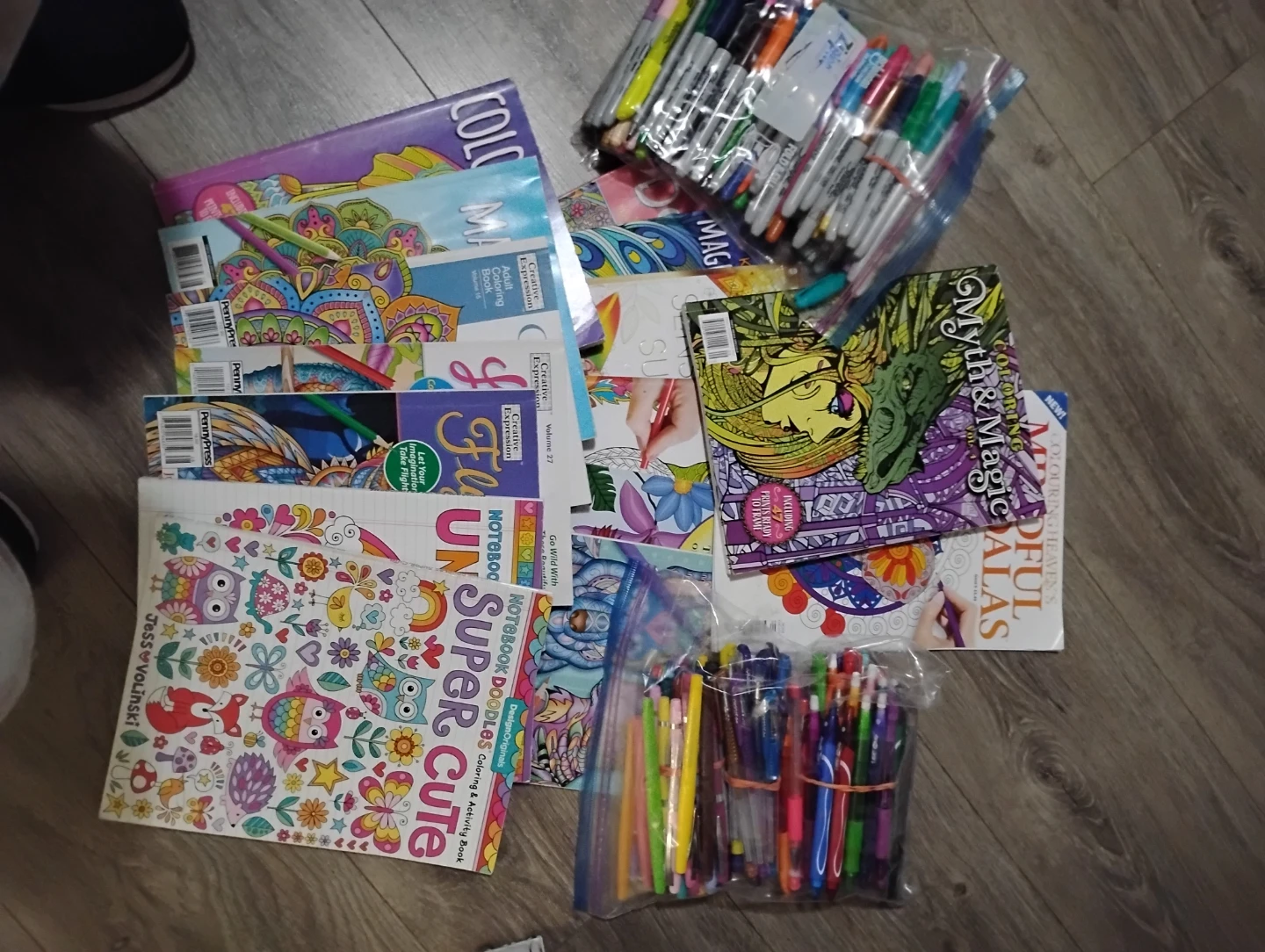 15 Adult Coloring Books and Pens Set