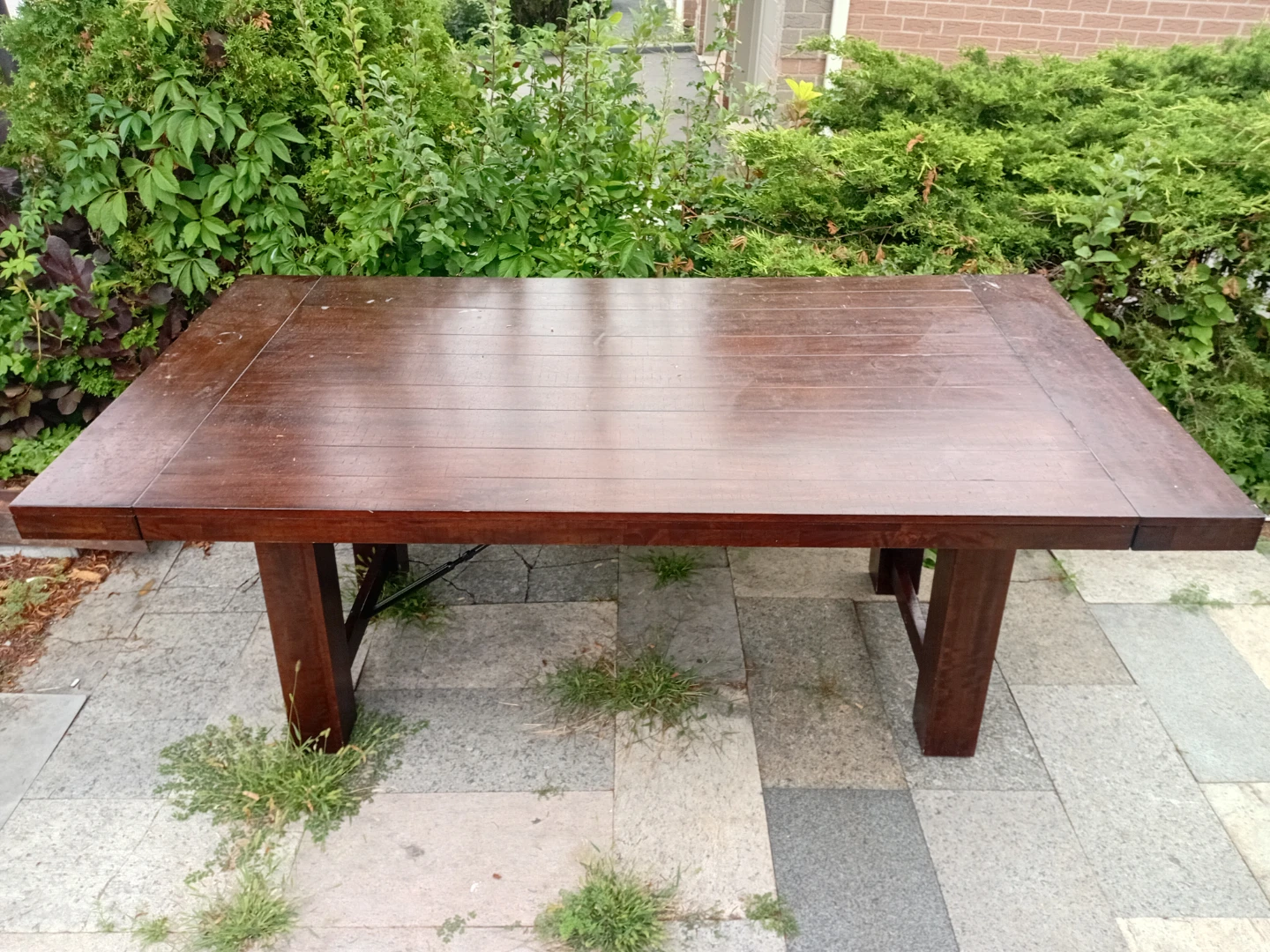 Wooden Dining Table - Dark Brown - photo 4