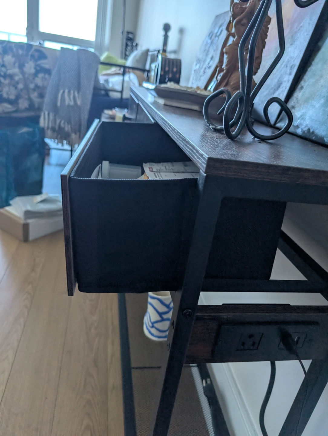 Console Table with 3 Drawers and Power Outlet - photo 4