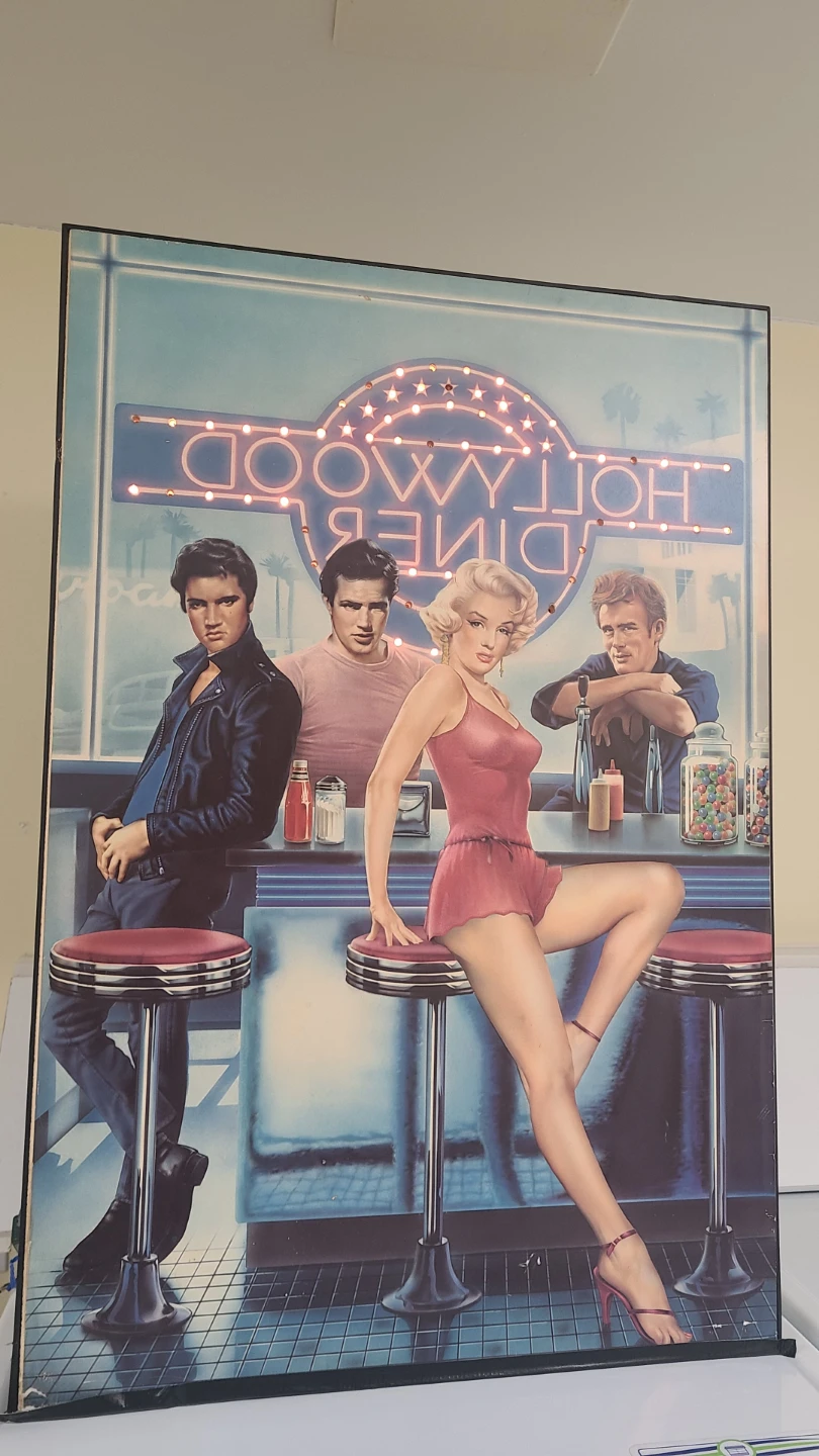 Vintage Hollywood Diner Light-Up Frame