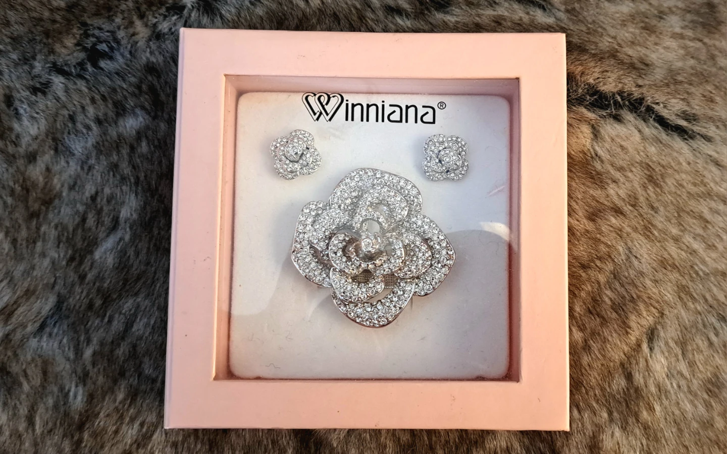 Brand New Flower Brooch and Earring Set