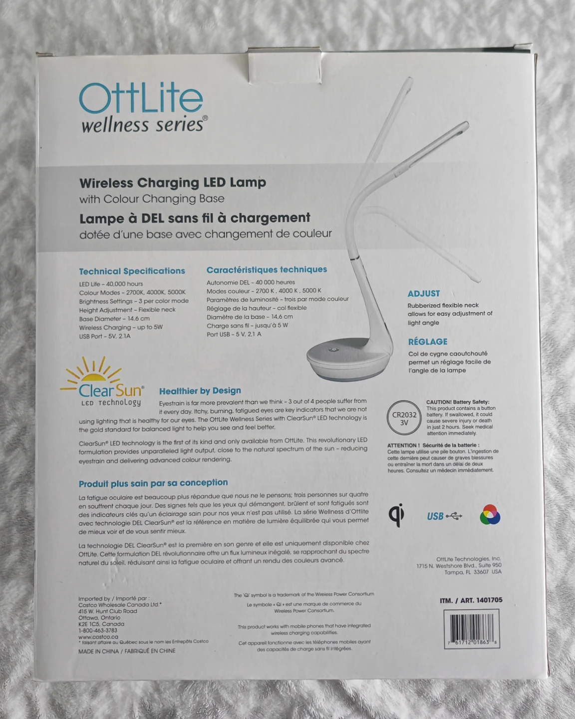 OttLite Wellness Series – Wireless Charging LED Lamp - photo 4