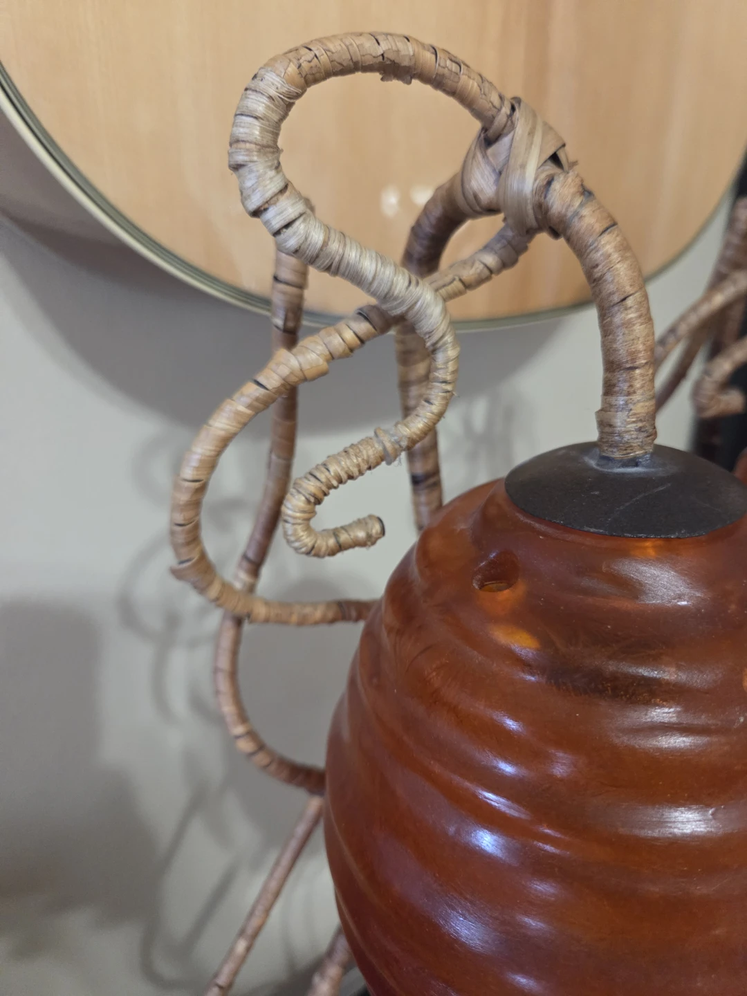 VINTAGE Wrapped Metal Beehive Lamps - photo 4