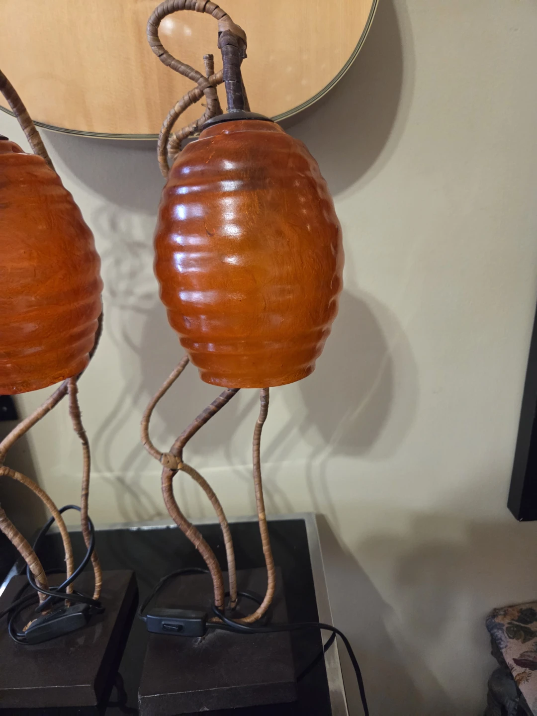 VINTAGE Wrapped Metal Beehive Lamps - photo 5
