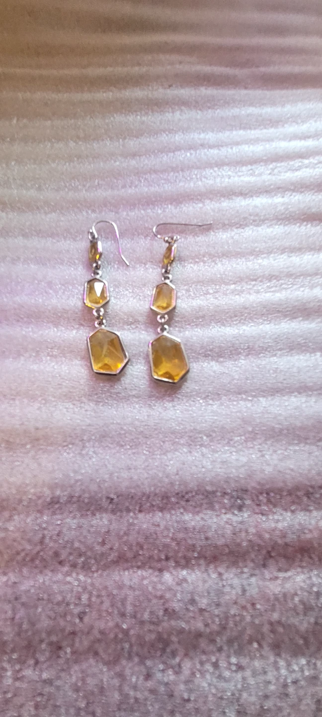 Yellow Gemstone Dangle Earrings