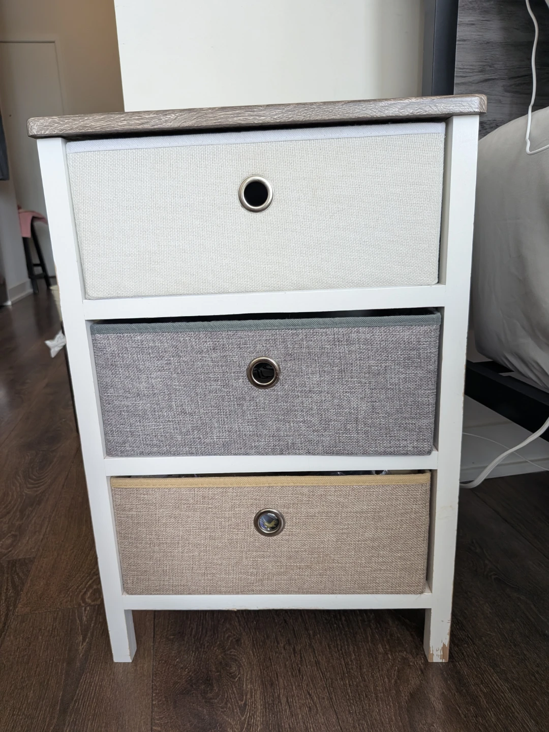 3-Drawer Fabric Storage Nightstand (Moving Clearing Out!!!)