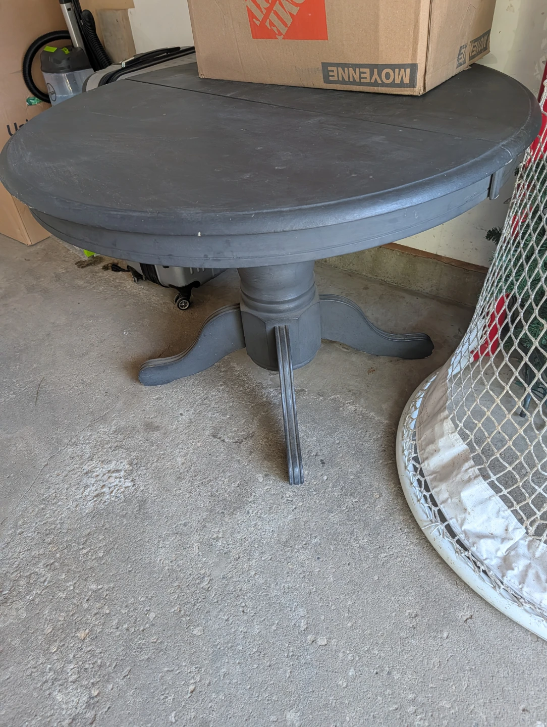 Dark Grey Pedestal Dining Table