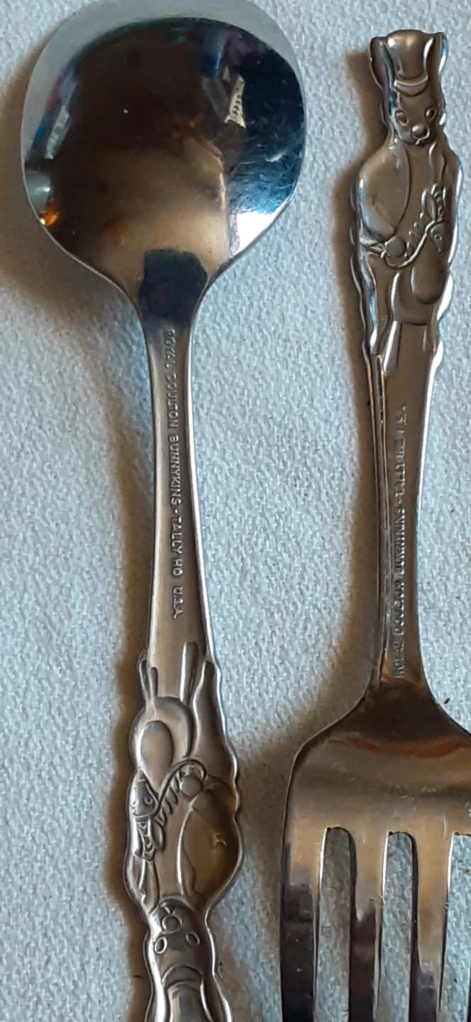 Royal Doulton "Bunnykins" Spoon and Fork Set - photo 3