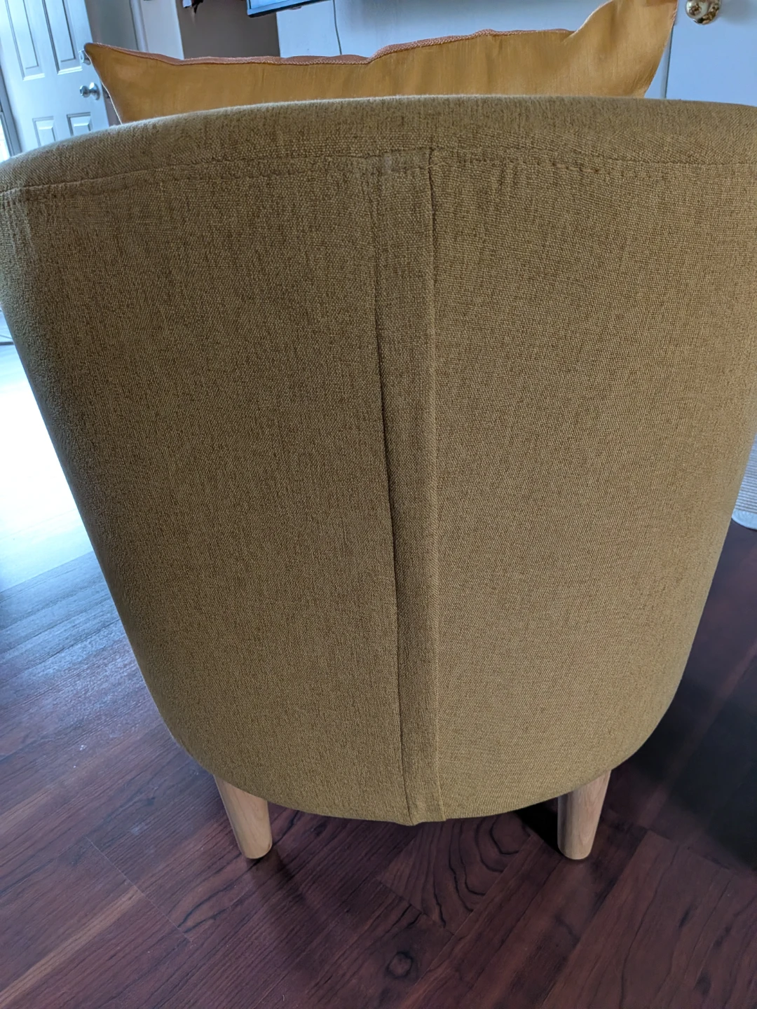 Yellow Accent Chair with Ottoman - photo 2