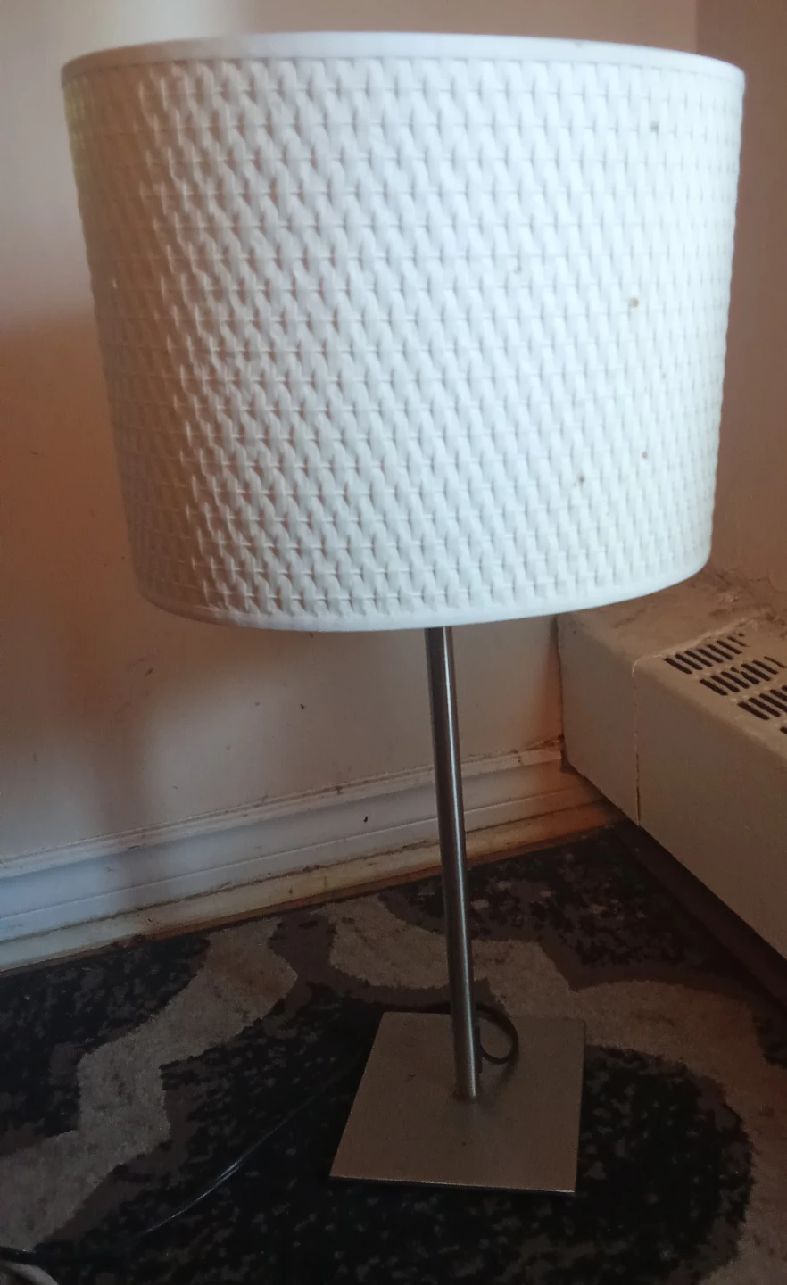 White Woven Drum Lamp Shade