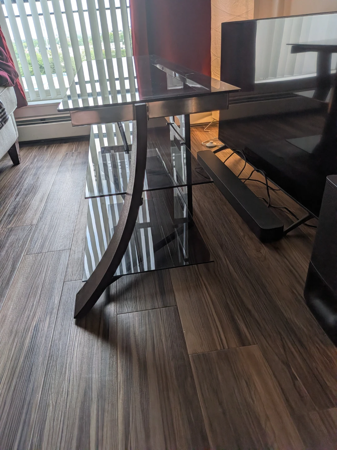 Glass TV Stand – 3 Shelves - photo 3