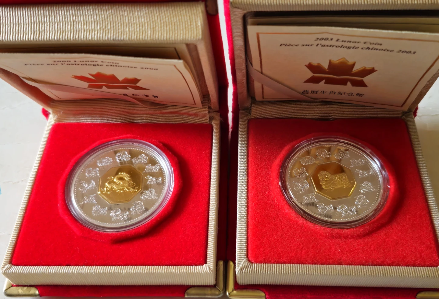 Canada $15 Lunar Coins 2000 & 2003 for sale