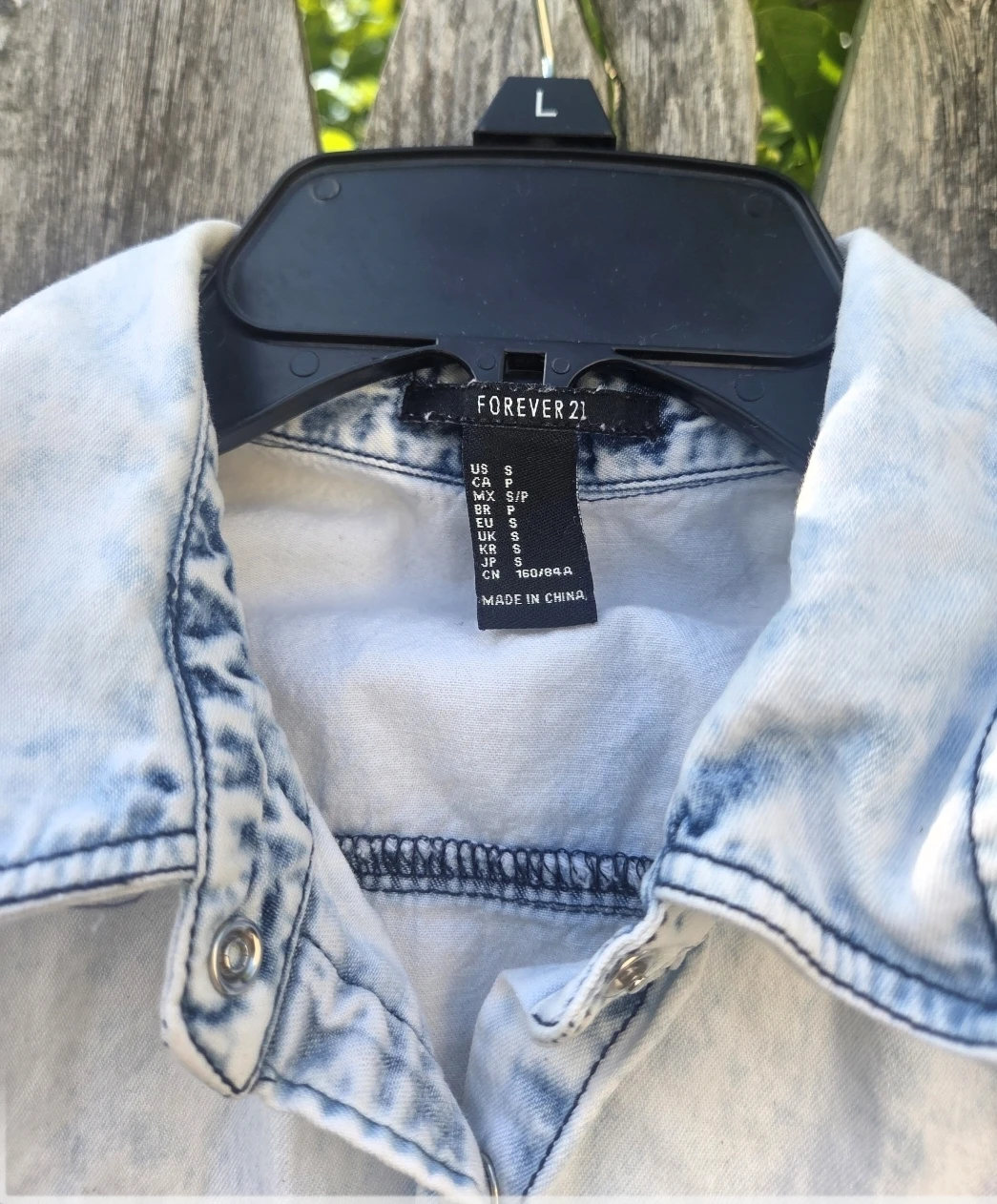 Forever 21 Acid Wash Denim top - Size S - photo 2