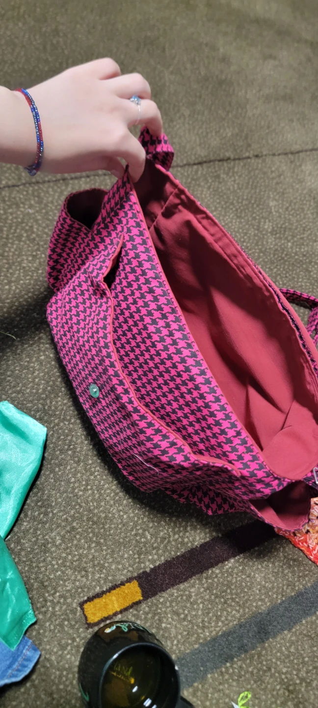 Pink Houndstooth Shoulder Bag - photo 2