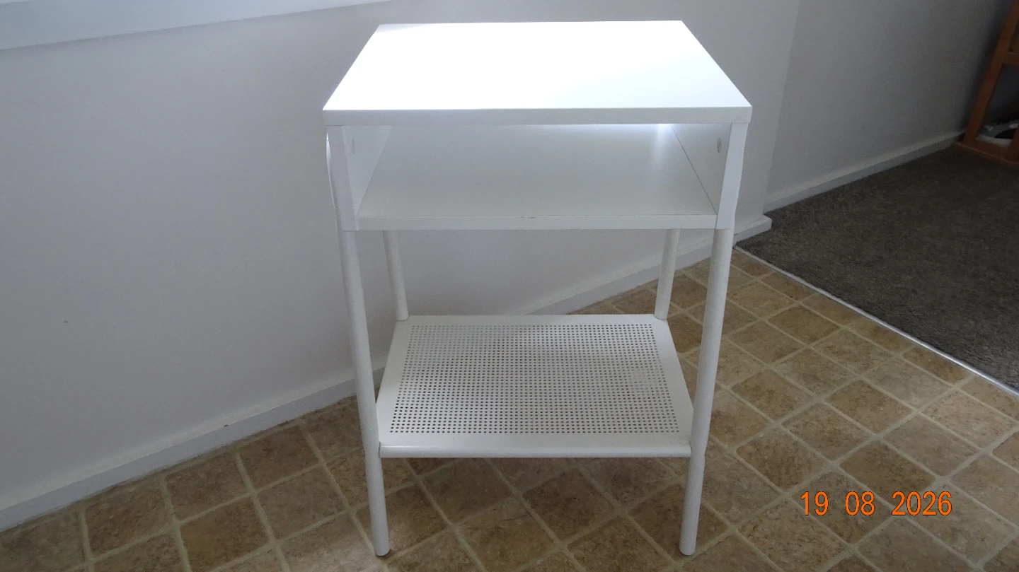 White Rolling Utility Cart / Side Table