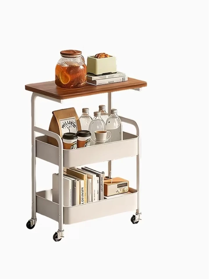 (BRAND NEW) 3-Tier Walnut/White Rolling Cart - photo 3