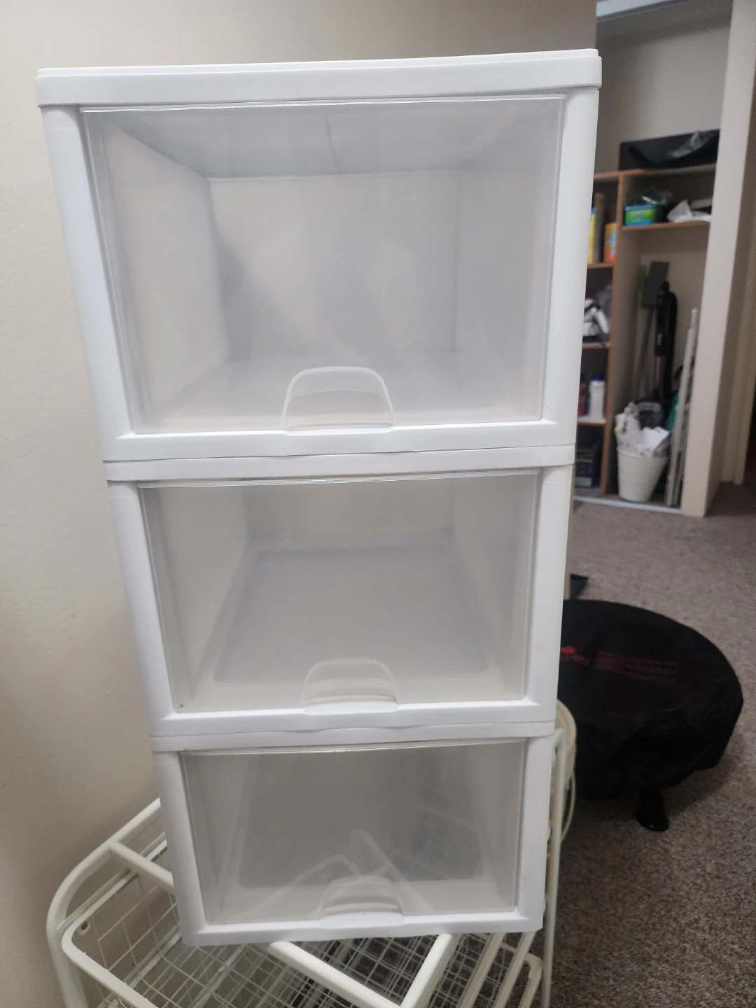 3-Tier White Storage Drawer Unit