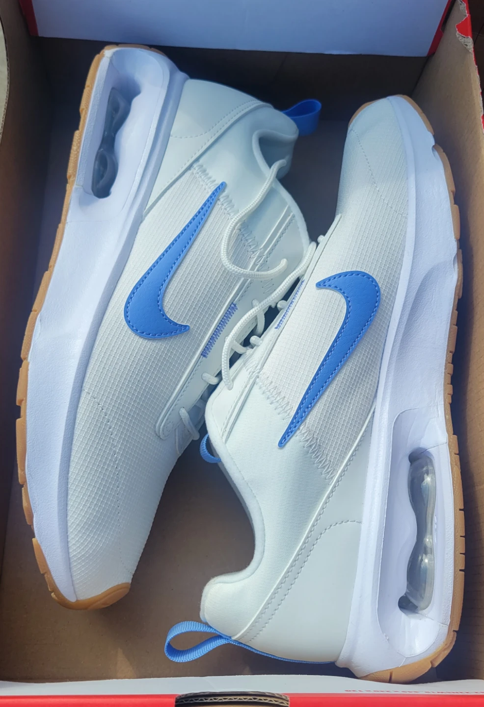 Nike Women  Air Max Shoes - White/Blue - Size 11.5