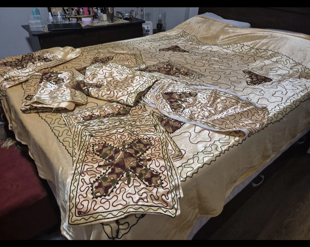 Gold Embroidered Bedding Set