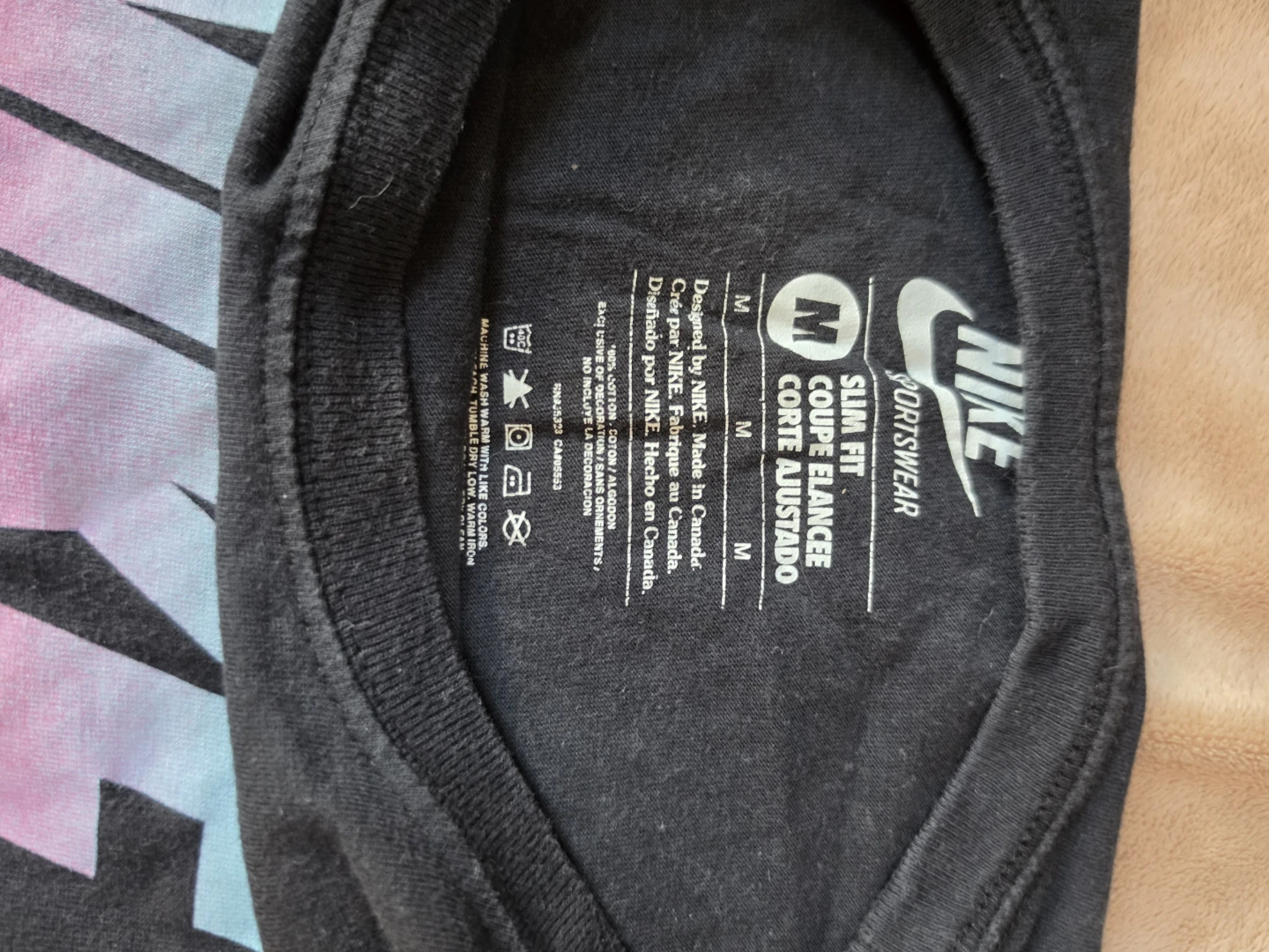Nike Slim Fit Short Sleeve T-Shirt - Black - Size M - photo 2