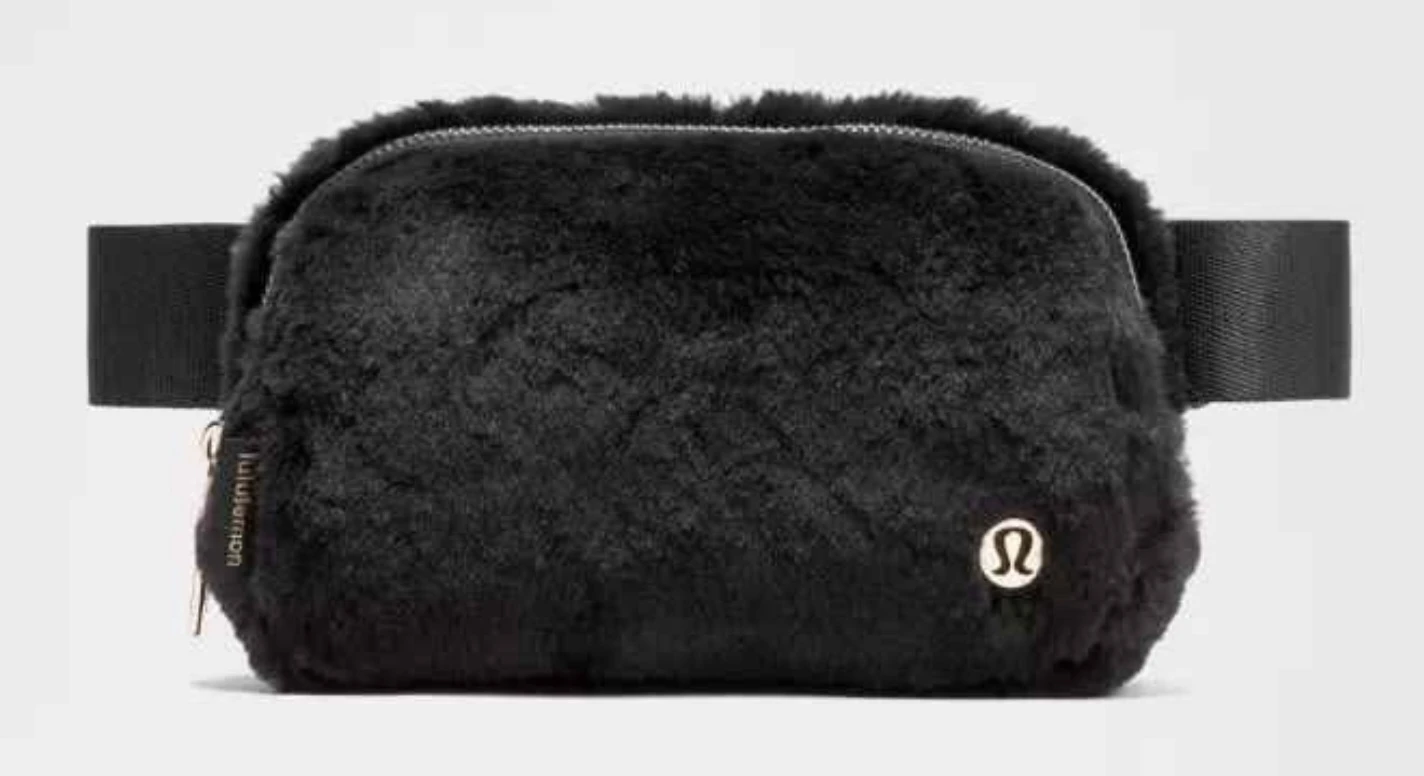 Lululemon Belt Bag Black faux fur  -NWT