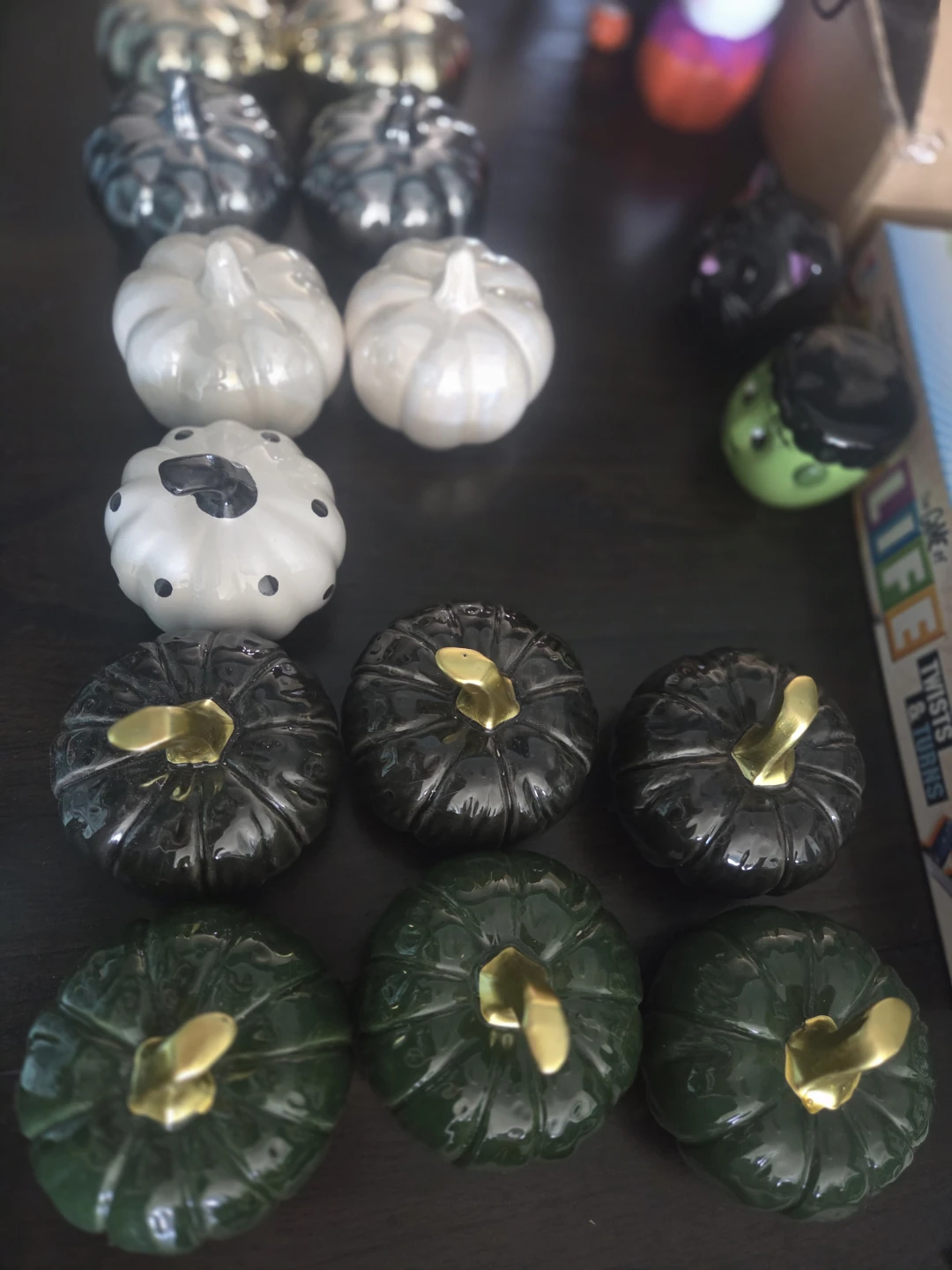 Set of Decorative Ceramic Pumpkins
