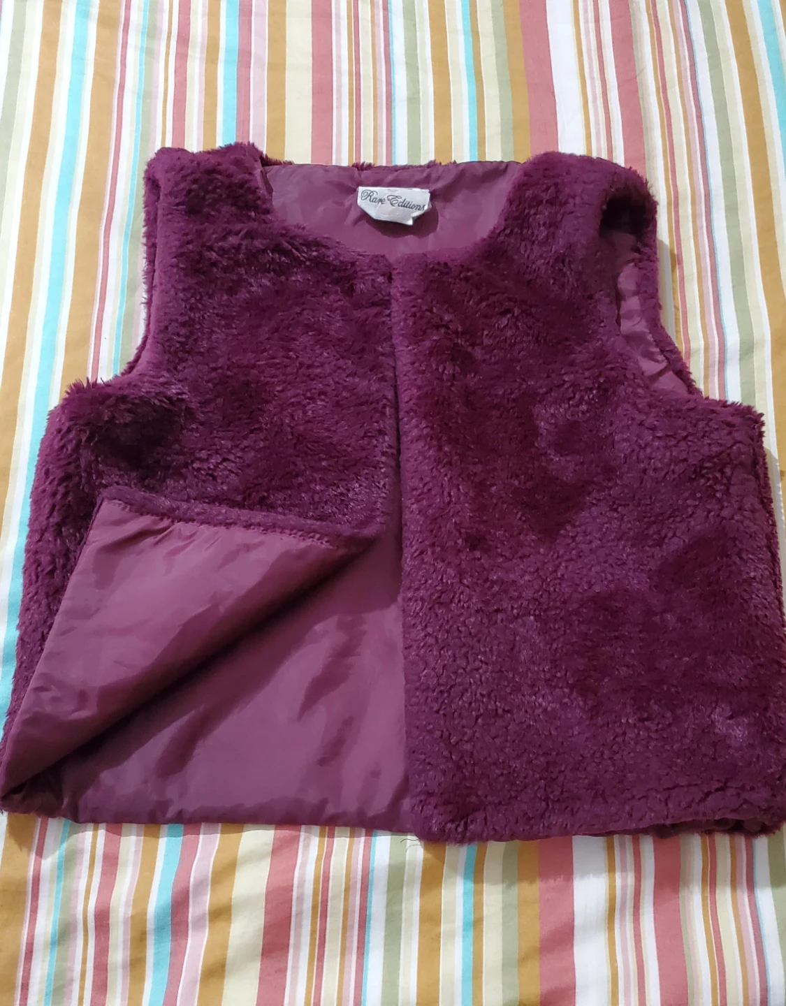 Rare Editions Kids Purple Faux Fur Vest - photo 2