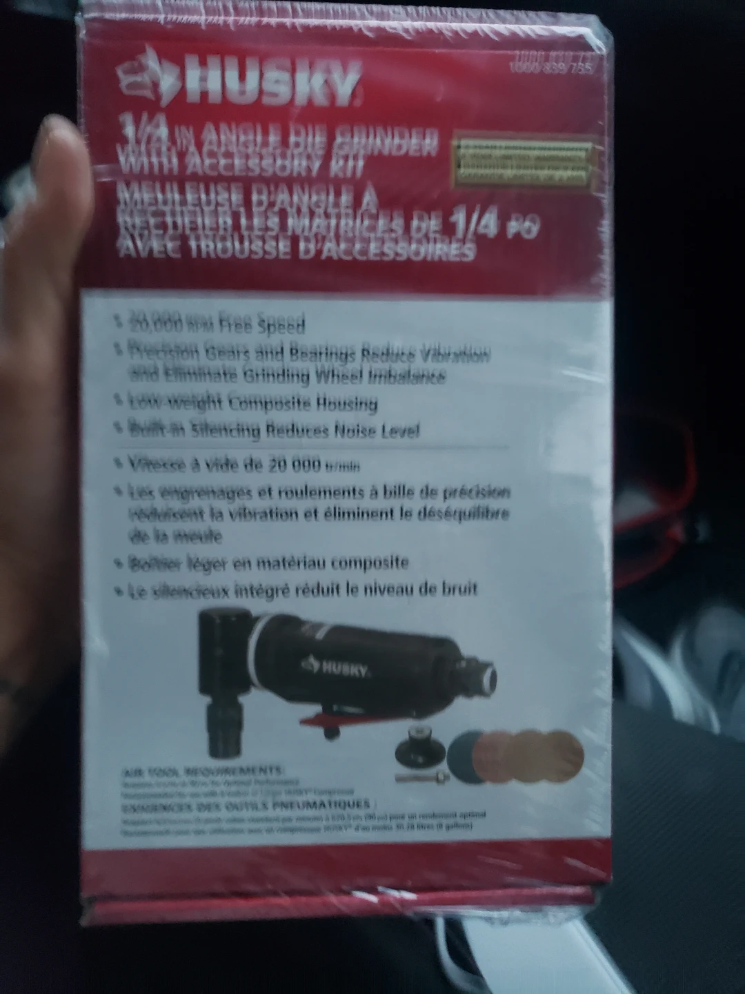 Brand new Husky 1/4 Inch Angle Die Grinder with Accessory Kit - photo 2