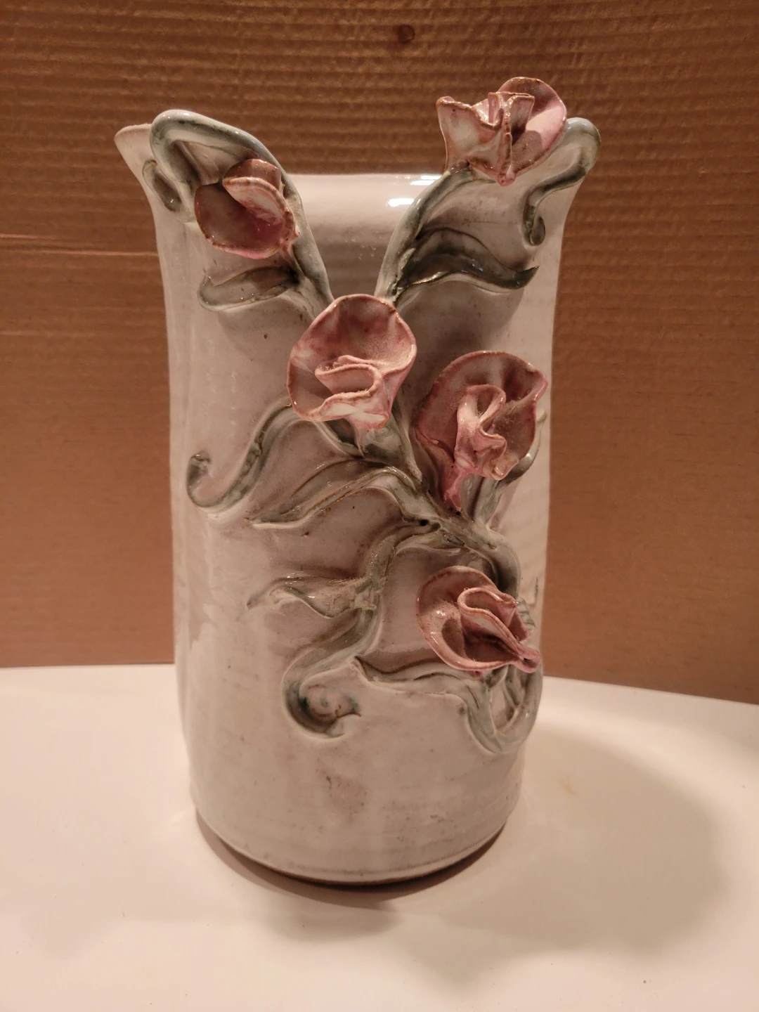 Pottery by Magle Vase 1987 Floral Design