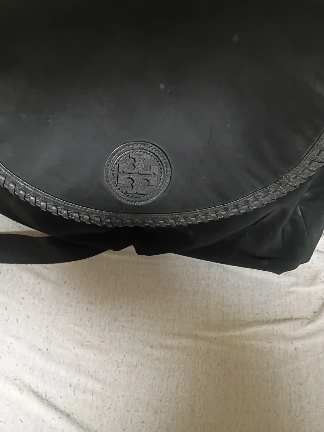 Tory Burch Black Nylon Diaper Bag with changing pad