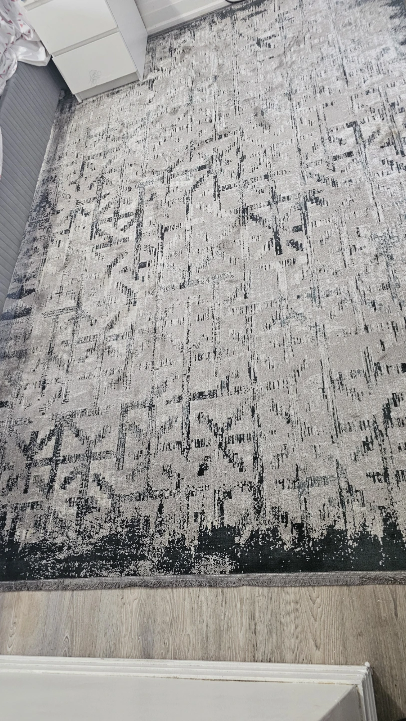 Grey and Black Abstract Area Rug - photo 4