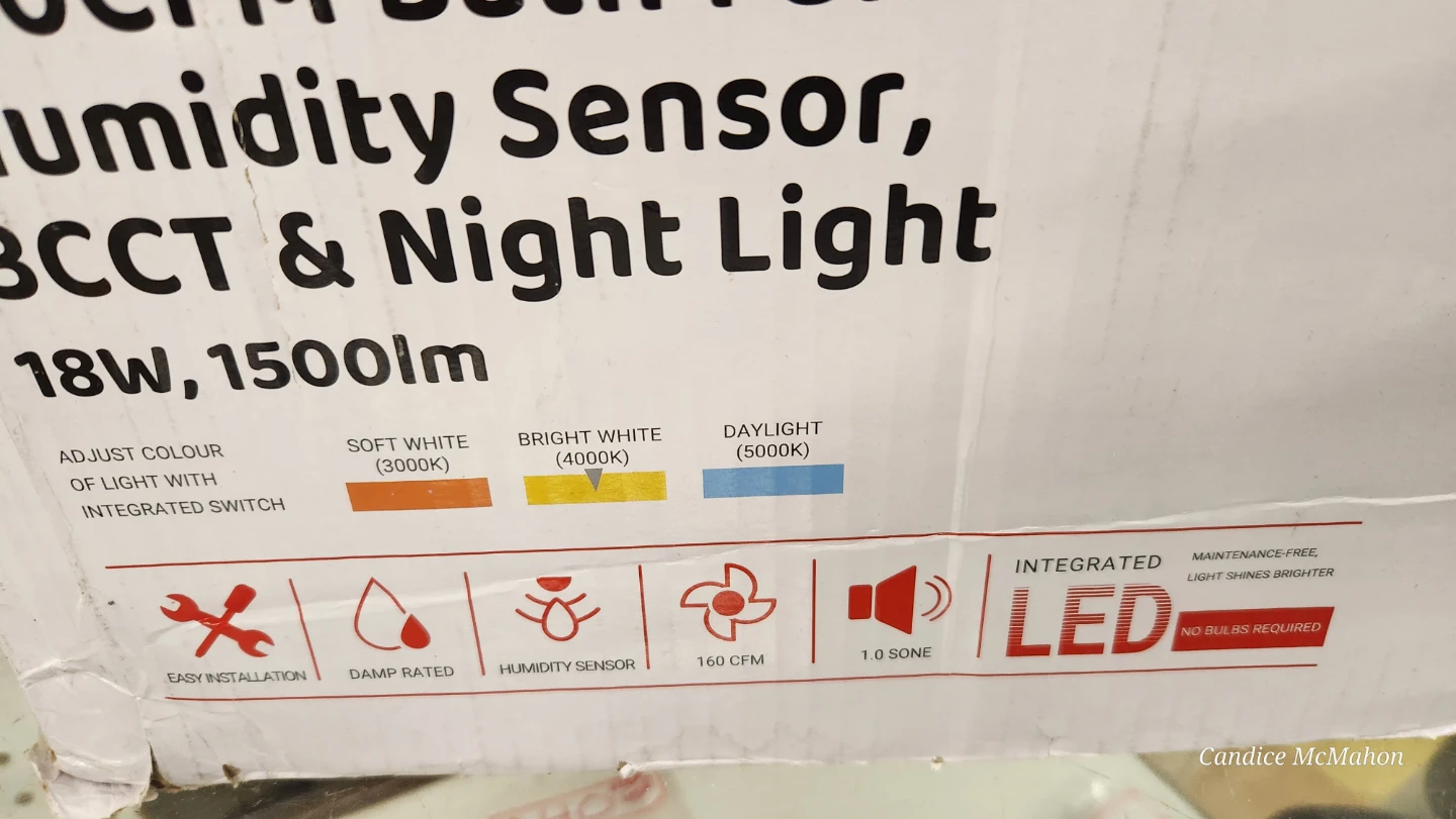 160CFM Bath Fan with Humidity Sensor, Night Light - photo 3