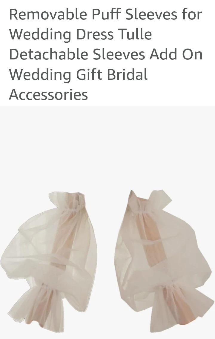 Removable Puff Sleeves for Wedding Dress Tulle