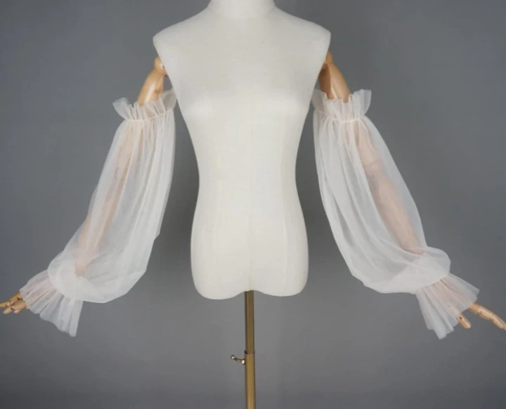 Removable Puff Sleeves for Wedding Dress Tulle - photo 3