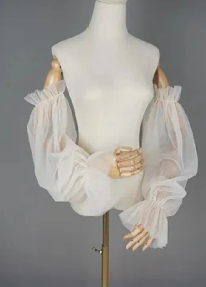 Removable Puff Sleeves for Wedding Dress Tulle - photo 4