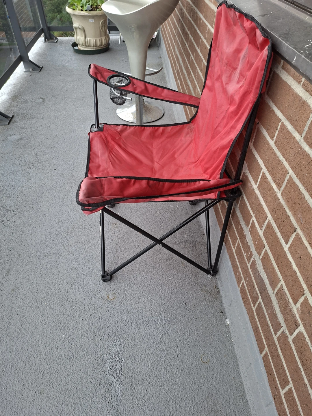 Red Folding Camp Chair with Cup Holder - photo 2