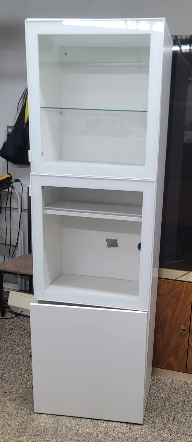 White Display Cabinet with Glass Doors
